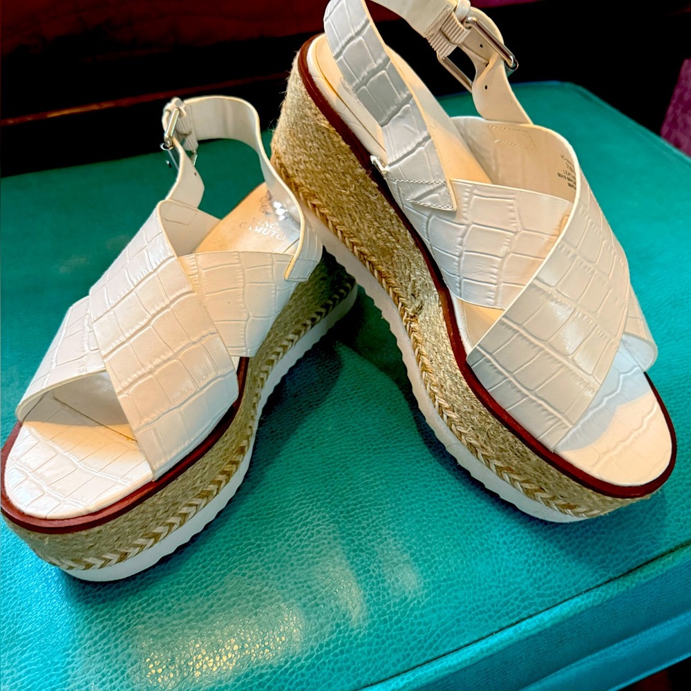 Vince Camuto White Platform Sandals